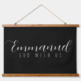 Emmanuel God with us Wood Scroll Hangband Wandteppich Mit Holzrahmen