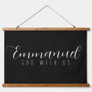 Emmanuel God with us Wood Scroll Hangband Wandteppich Mit Holzrahmen