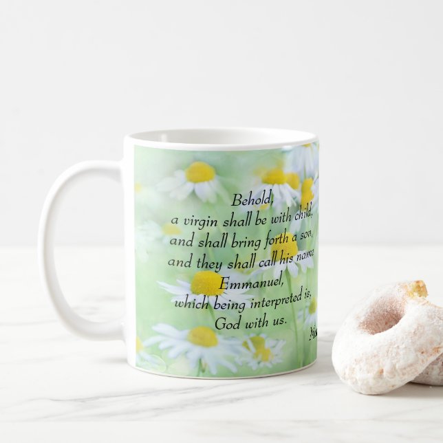 Emmanuel, Gott mit uns - Matthew 1:23 Tasse (Mit Donut)