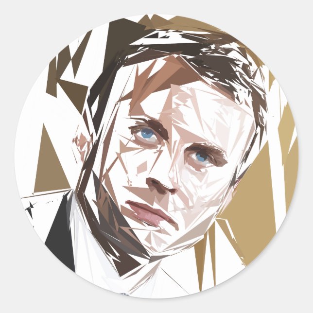 Emmanuel Macron Runder Aufkleber (Vorderseite)