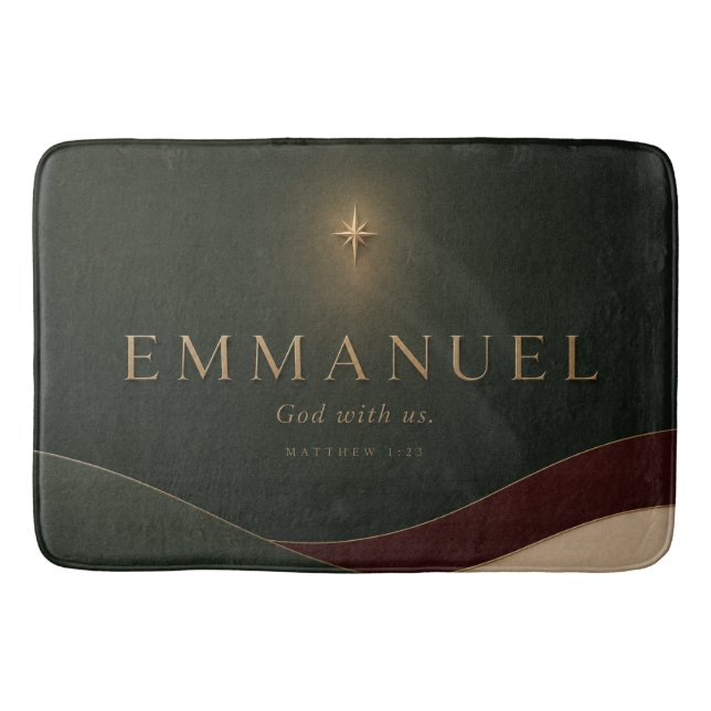 EMMANUEL | Matthäus 1,23 Christlich  Badematte (Vorderseite)