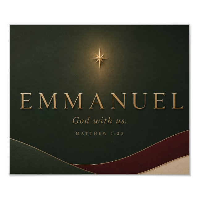 EMMANUEL | Matthäus 1,23 Christlich  Fotodruck (Vorne)