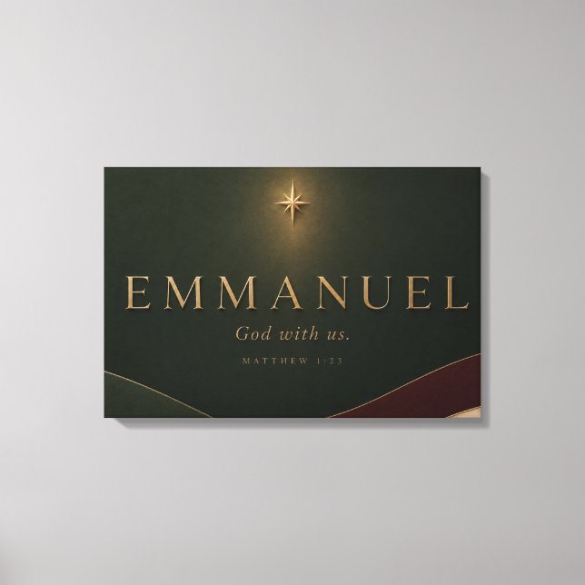 EMMANUEL | Matthäus 1,23 Christlich  Leinwanddruck (Vorderseite)