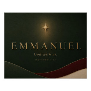 EMMANUEL Matthäus 1,23 Christlich Poster