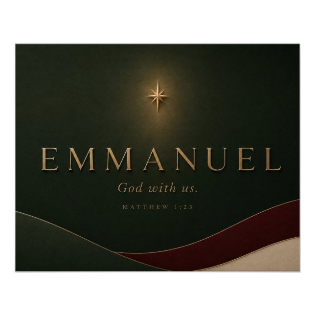 EMMANUEL | Matthäus 1,23 Christlich  Poster (Vorderseite)