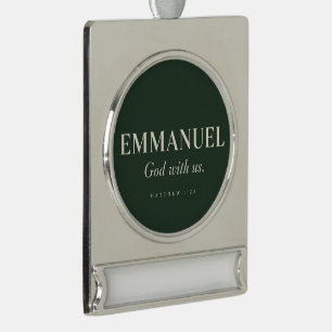 EMMANUEL Matthäus 1:23 Weihnachten Banner-Ornament Silber