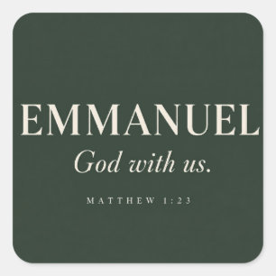EMMANUEL Matthäus 1:23 Weihnachten Quadratischer Aufkleber