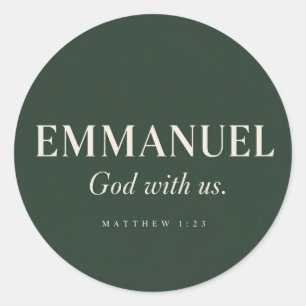 EMMANUEL Matthäus 1:23 Weihnachten Runder Aufkleber