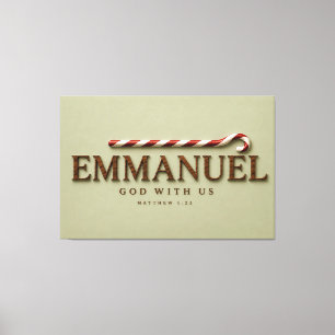 EMMANUEL Matthäus 1:23 Weihnachten Soft Sage Leinwanddruck