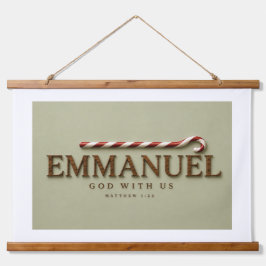 EMMANUEL | Matthäus 1:23 Weihnachten | Soft Sage Wandteppich Mit Holzrahmen