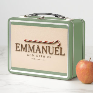 EMMANUEL Matthäus 1:23 Weihnachten Warmes Crem Metall Brotdose