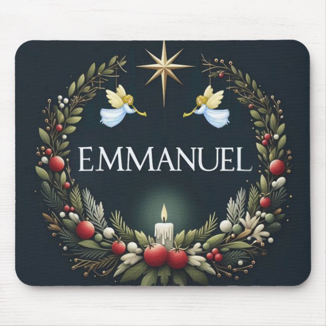 Emmanuel-Weihnachtsengel Mousepad (Vorne)