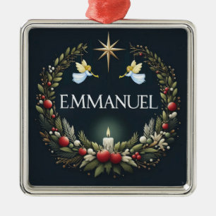 Emmanuel-Weihnachtsengel Ornament Aus Metall