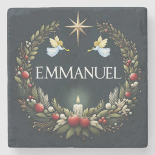 Emmanuel-Weihnachtsengel Steinuntersetzer