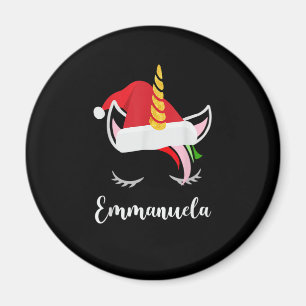 Emmanuela Name Geschenk - Emmanuela Santa Einhorn Magnet