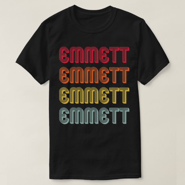 EMMETT Geschenkname Personalisiert Funny Retro Vin T-Shirt (Design vorne)