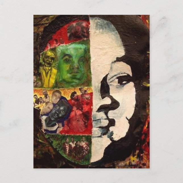 Emmett Till Abstract Collage Postcard Postkarte (Vorderseite)