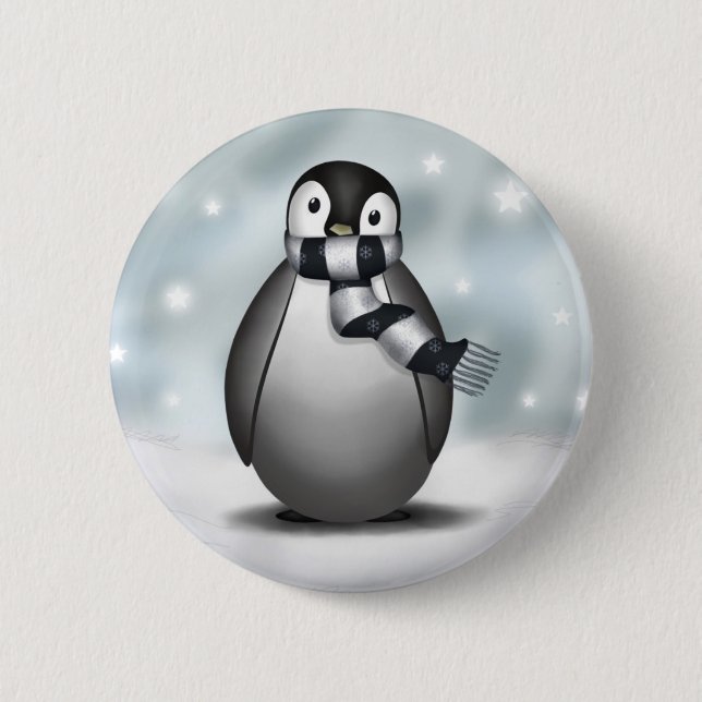 Emmy der Kaiser-Pinguin - Knopf Button (Vorderseite)