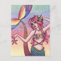 Emmy - Rainbow Mermaid Postcard