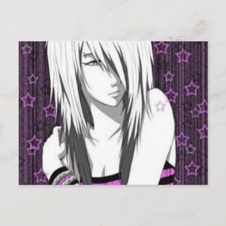 Emo Anime Girl Postcard Postkarte