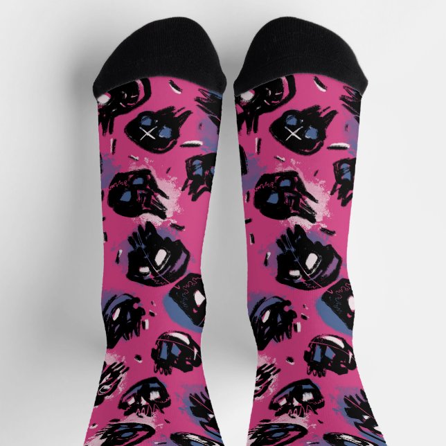 Emo Bekleidung & Schuhe Crew Socken für Frauen (Oben)