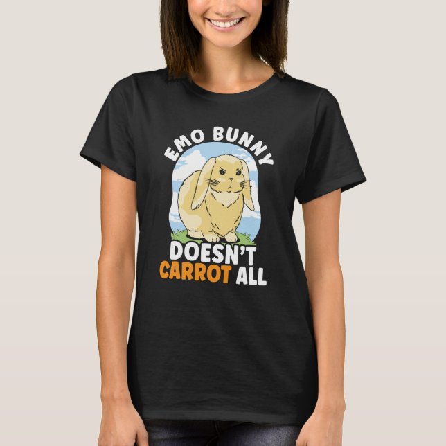 Emo Bunny Doesn't Carrot All Bunny Rabbit Animal B T-Shirt (Vorderseite)