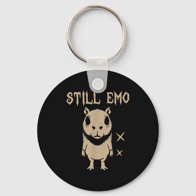 Emo Capybara Goth Punk immer noch Emo  Schlüsselanhänger (Vorderseite)