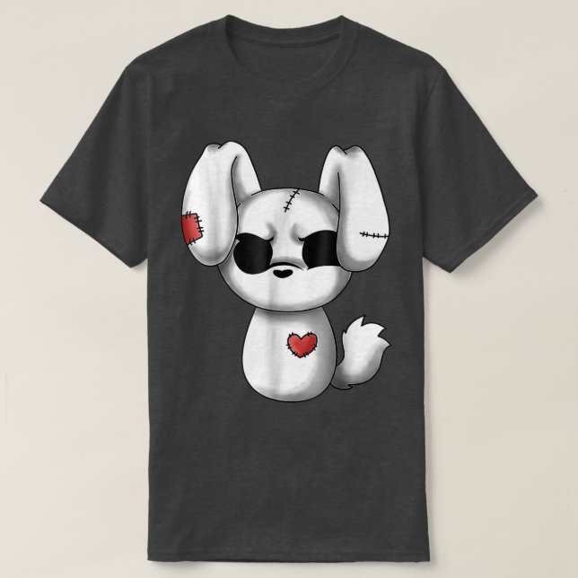Emo Chibi Kawaii Easter Goth Emo Bunny T-Shirt (Design vorne)
