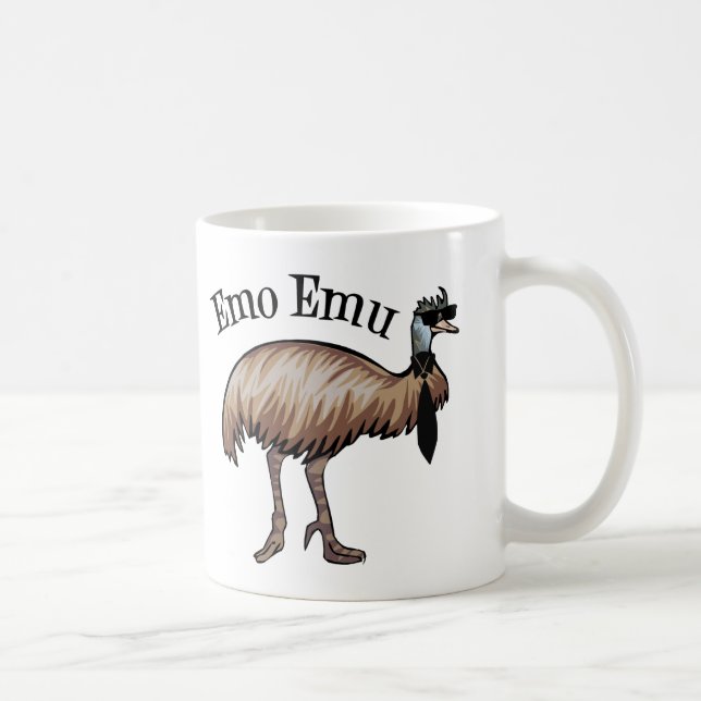 Emo Emu Funny Hipster Kaffeetasse (Rechts)