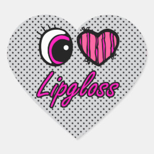 Emo Eye Heart I Liebe Lipgloss Herz-Aufkleber