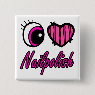 Emo Eye Heart I Liebe Nagellack Button