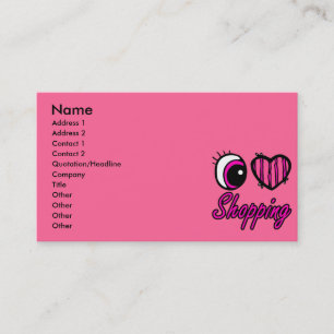 Emo Eye Heart I Liebe Shopping Visitenkarte