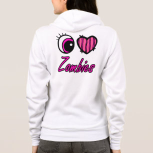 Emo Eye Heart I Liebe Zombies Hoodie