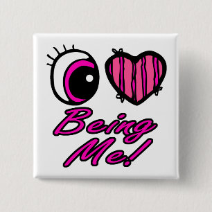 Emo Eye Herz I Liebe ist ich Button