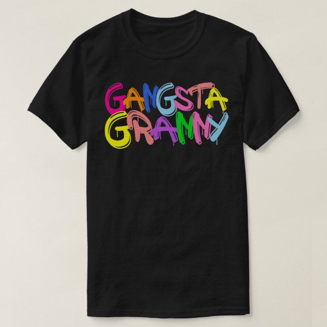 Emo Gangsta Granny Gangster Großmutter Oma T-Shirt (Design vorne)