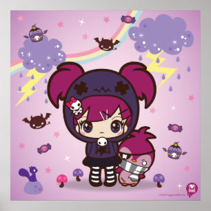 Emo Girl Haruka und Spitzen der Pinguin Poster