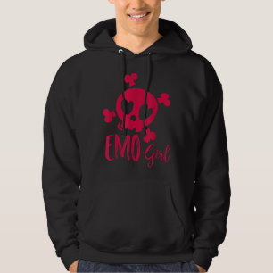 Emo Girl Pink Skull Emo Goth Music Teens Emotional Hoodie