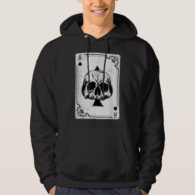 Emo Gothic and Punk Ace Poker Game Hoodie (Vorderseite)