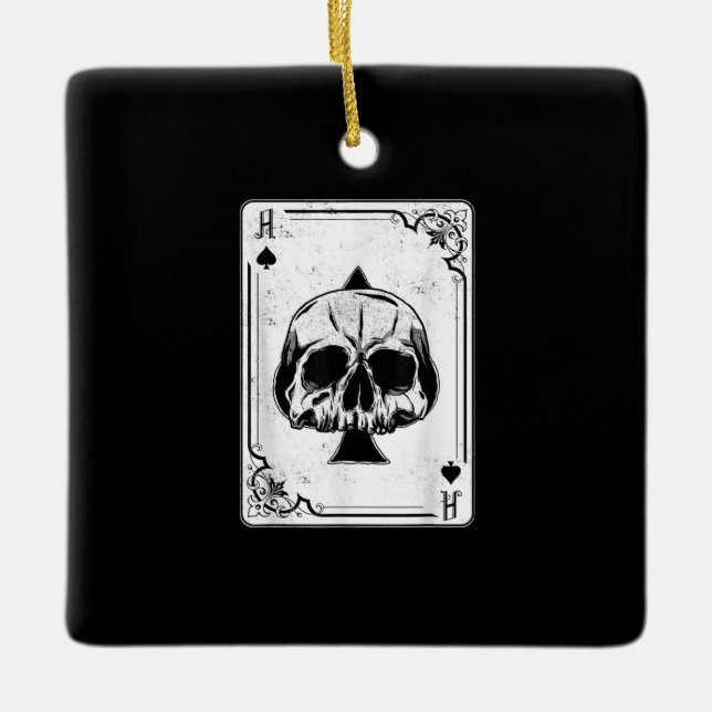Emo Gothic and Punk Ace Poker Game Keramikornament (Vorderseite)