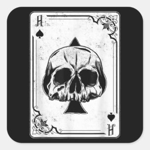 Emo Gothic and Punk Ace Poker Game Quadratischer Aufkleber