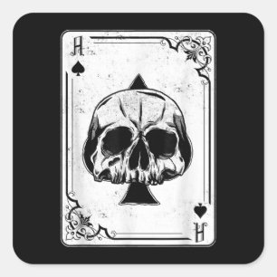 Emo Gothic and Punk Ace Poker Game Quadratischer Aufkleber