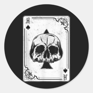 Emo Gothic and Punk Ace Poker Game Runder Aufkleber