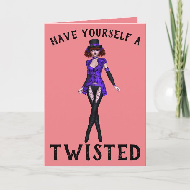 EMO GOTHIC GIRL, TWISTED CHRISTMAS CARDS KARTE (Vorderseite)