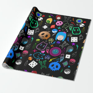 Emo Halloween Pattern Geschenkpapier