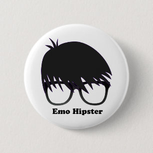 Emo Hipster Button