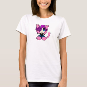 Emo Katzen-Mädchen T-Shirt