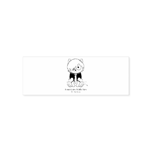 Emo Katzen mit Krawatte Briefmarke Permastempel (Design)