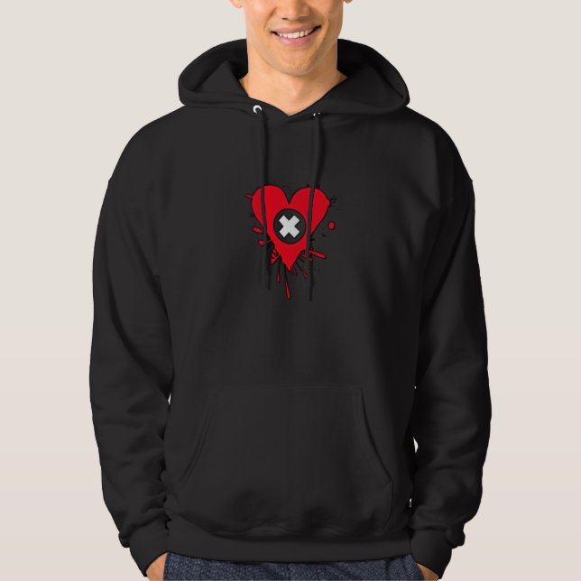 Emo Liebe Heart Paint Spritzer Hoodie (Vorderseite)