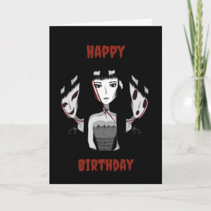 Emo-Mädchen-Geburtstag Karte