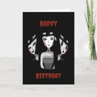Emo-Mädchen handgezeichneter Geburtstag